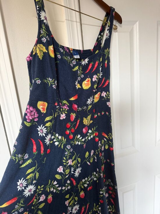 Old Navy Dresses & Skirts - Old Navy Fit-Flare Linen Blend Midi Dress
